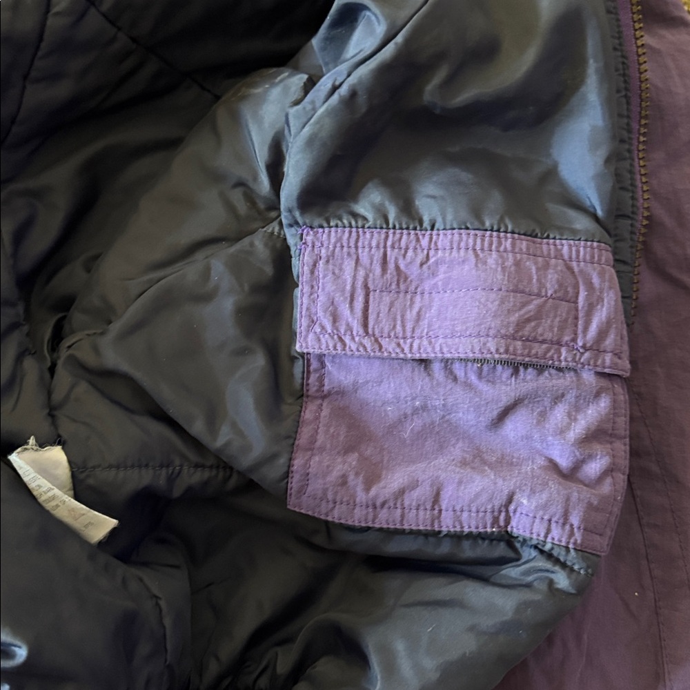 Vintage Ski Suit Bibs one piece coveralls Inside Edge 80s 90s retro purple S - Picture 11 of 13
